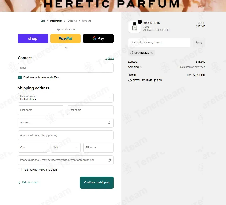 Heretic Parfum coupon code: 20% off with MARIELLE20. Tested and valid as 1 month ago.