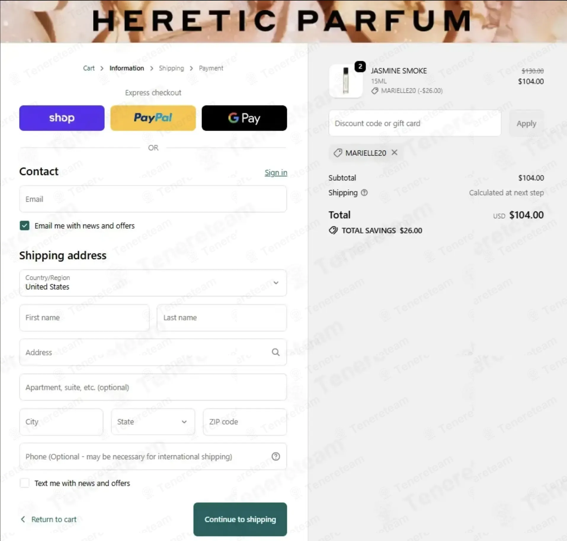 Heretic Parfum coupon code: 20% off with MARIELLE20. Tested and valid as 1 month ago.