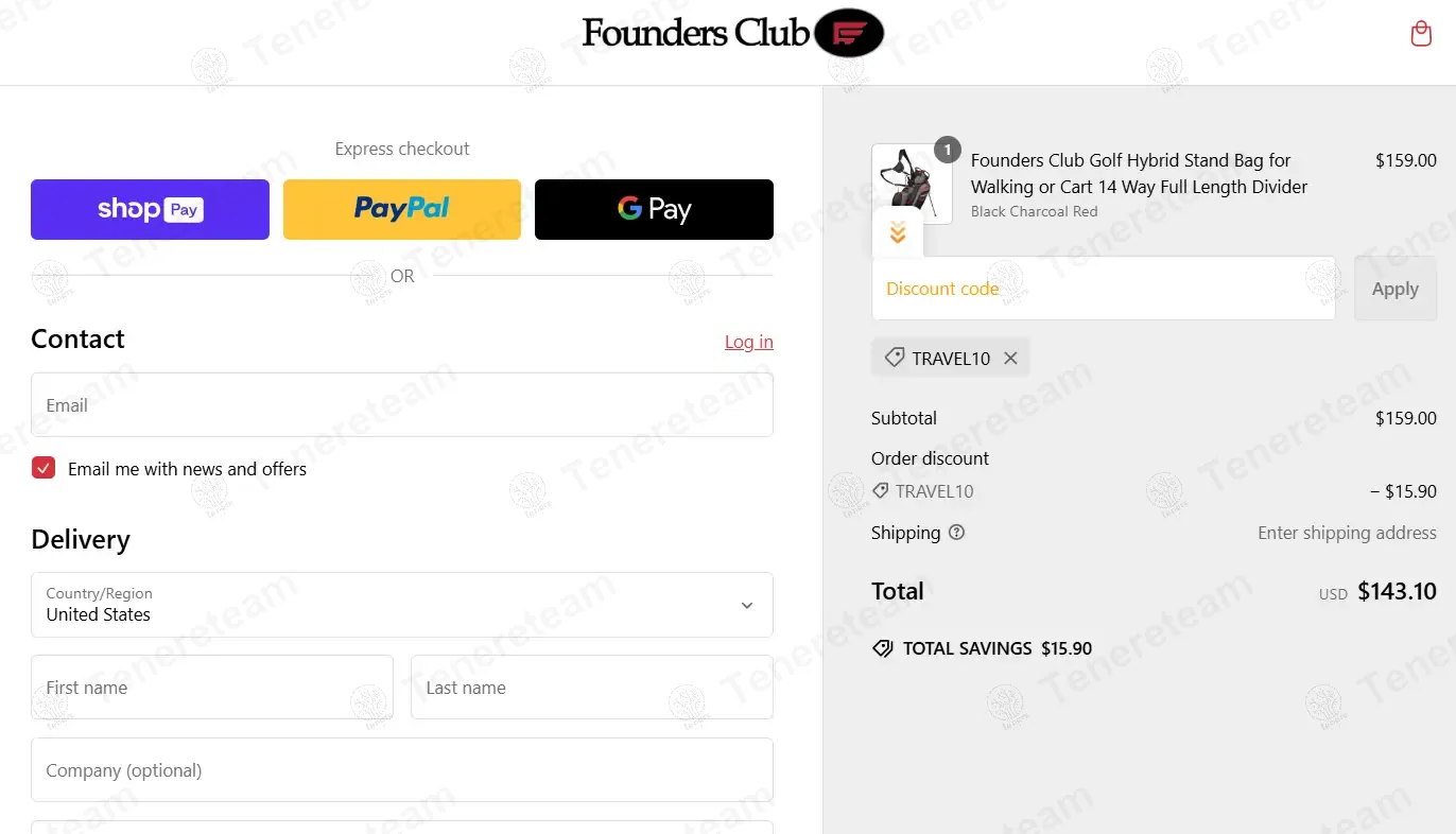 Founders Club coupon code: 10% off with TRAVEL10. Tested and valid as 1 year ago.