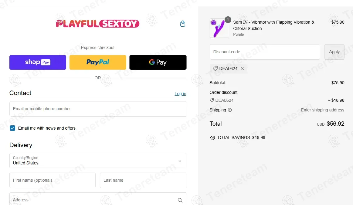 Playful Sex Toy apply coupon code