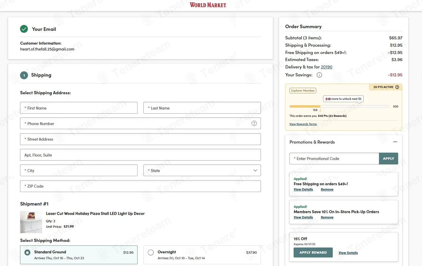 World Market coupon code: 10% off with STORE10. Tested and valid as 8 months ago.
