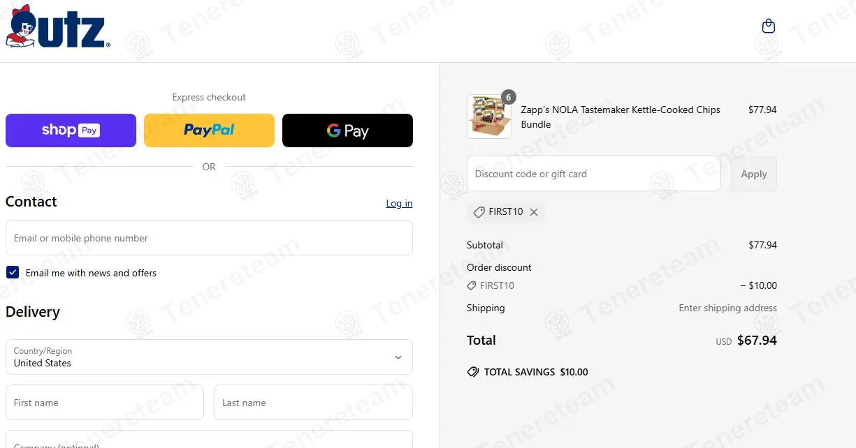 Utz Snacks apply coupon code