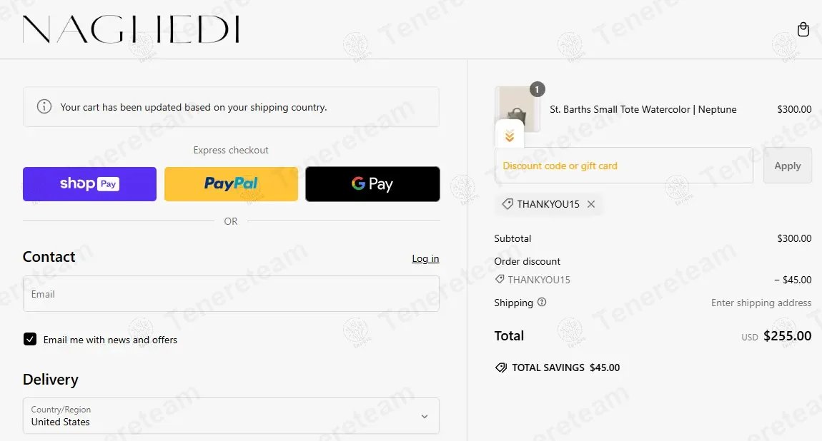 Naghedin NYC coupon code: 15% off with THANKYOU15. Tested and valid as 1 year ago.