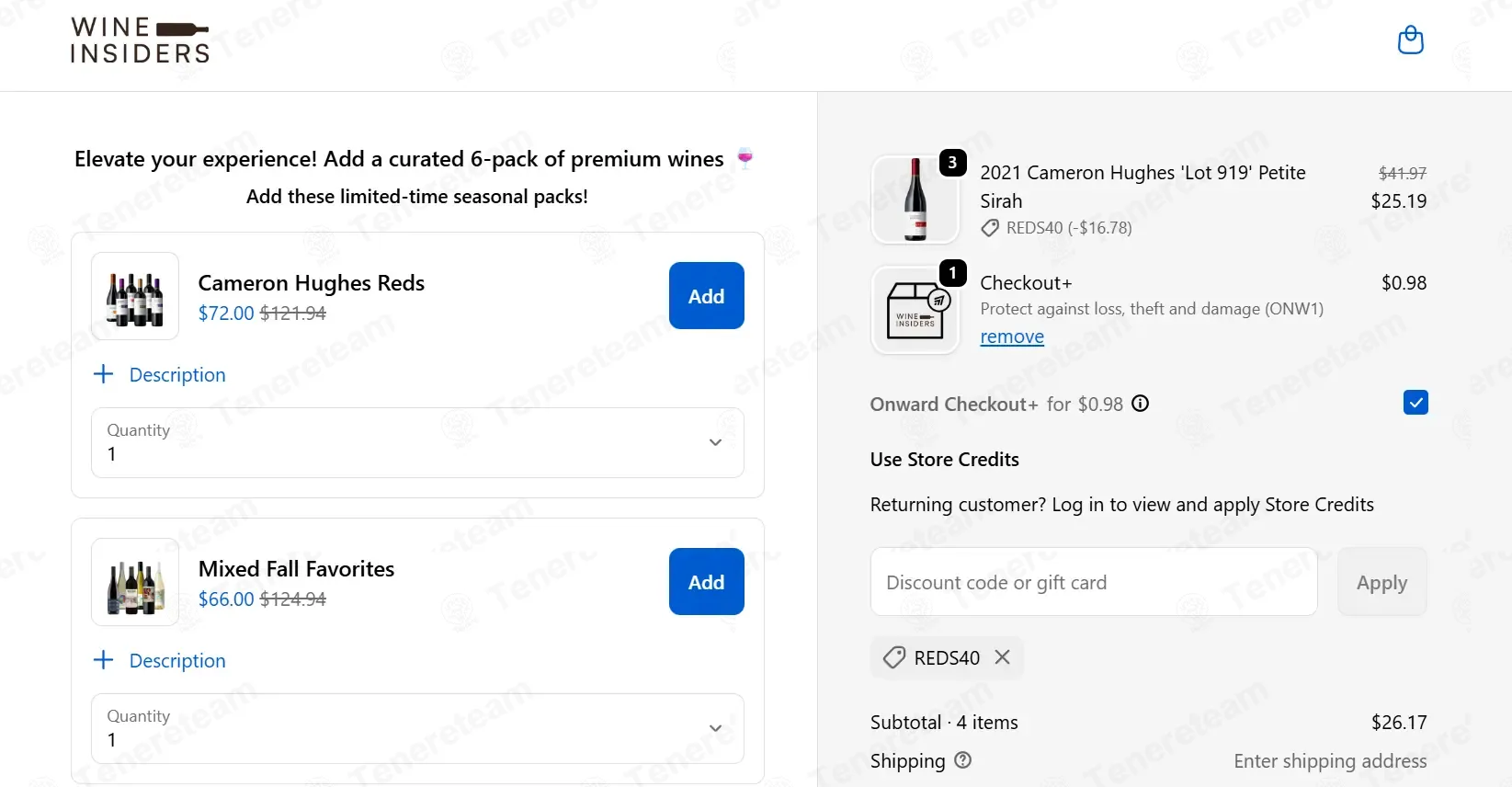 Wine Insiders coupon code: 40% off with REDS40. Tested and valid as 4 months ago.