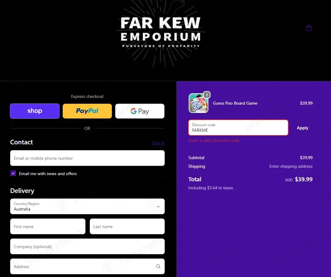Far Kew Emporium coupon code: 10% off with FARKME. Tested and valid as 1 week ago.