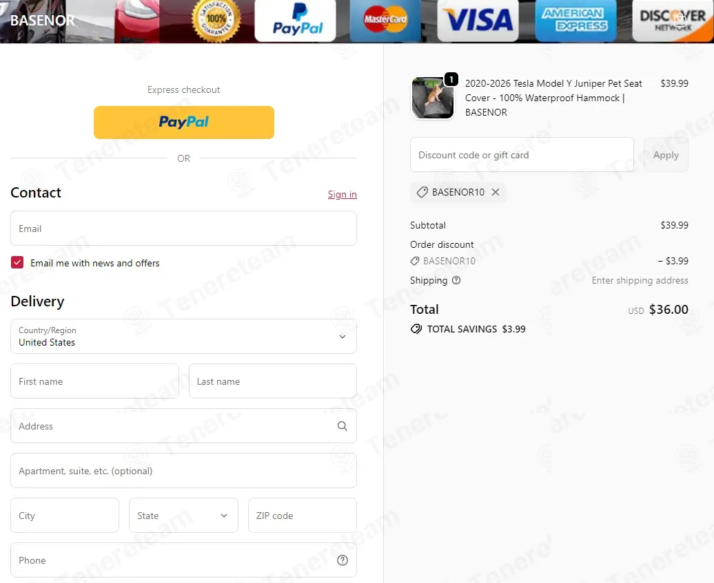 Basenor coupon code verified as working at checkout