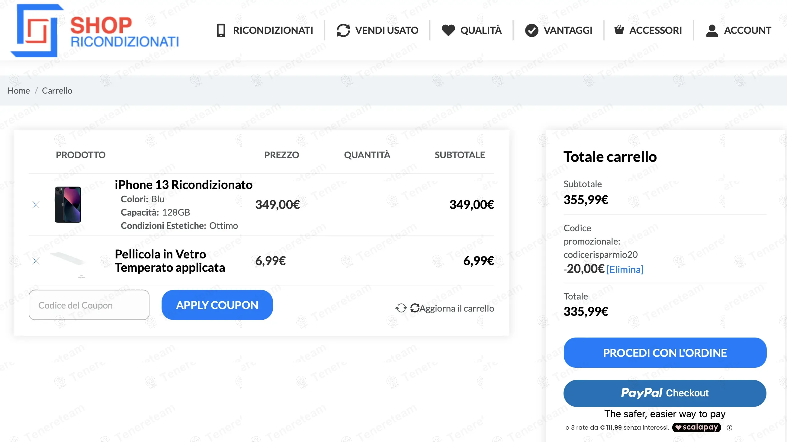 Shop Ricondizionati coupon code: €20 off with CODICERISPARMIO20. Tested and valid as 10 months ago.