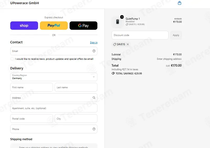 UPowerace GmbH apply coupon code