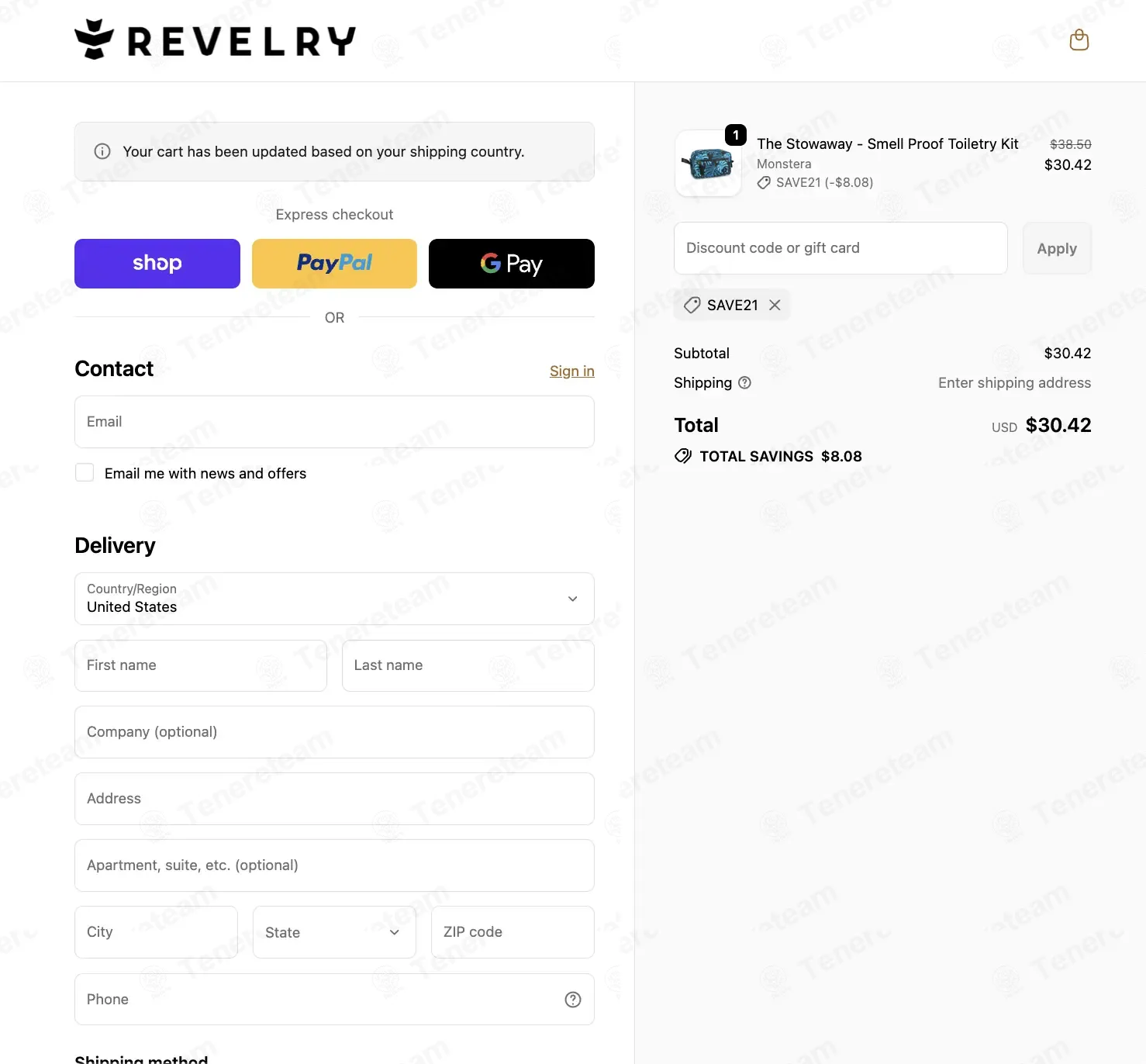 Revelry Supply coupon code: 21% off with SAVE21. Tested and valid as 3 days ago.