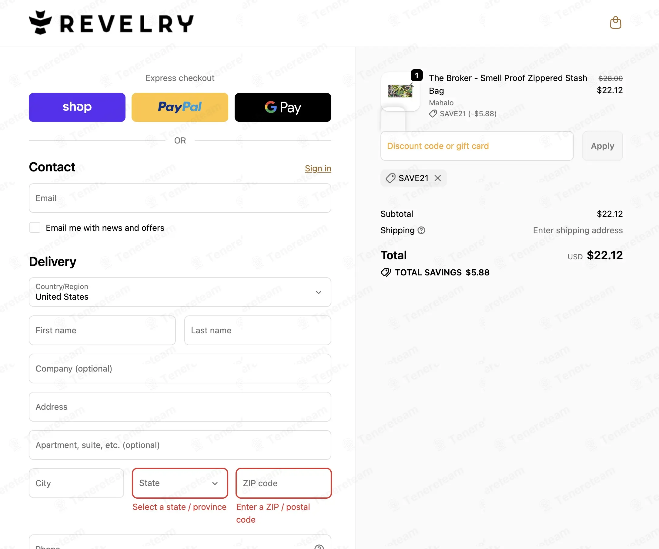 Revelry Supply coupon code: 21% off with SAVE21. Tested and valid as 3 days ago.