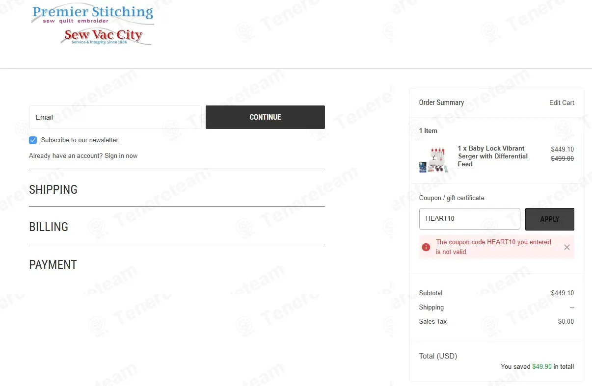 Sew Vac Direct coupon code: 10% off with HEART10. Tested and valid as 1 month ago.