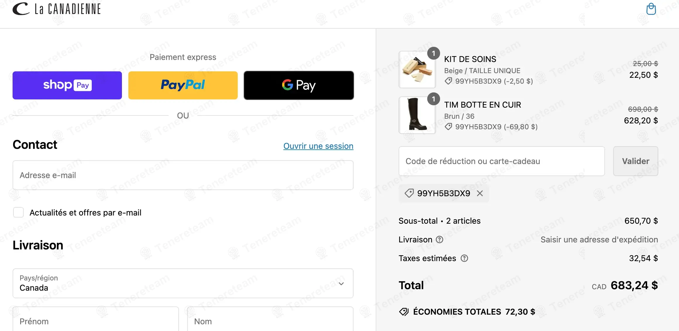 La Canadienne coupon code: 10% off with 99YH5B3DX9. Tested and valid as 9 months ago.
