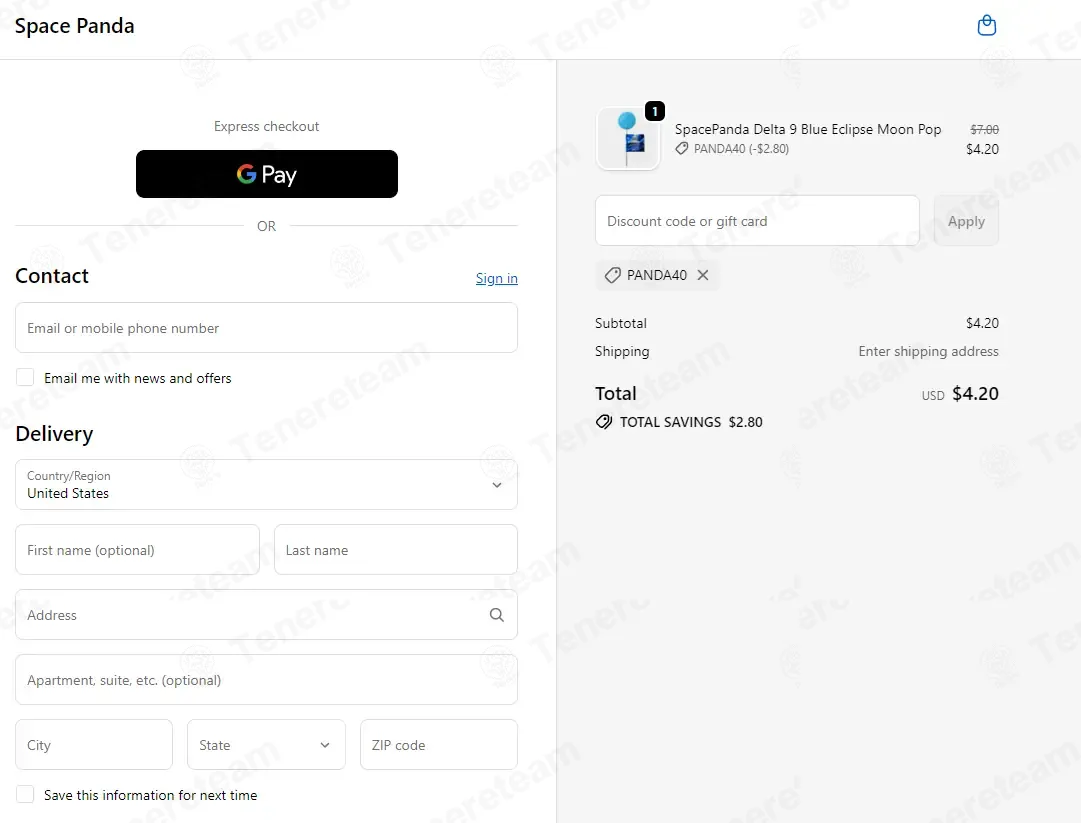 Space Panda coupon code: 40% off with PANDA40. Tested and valid as 3 weeks ago.