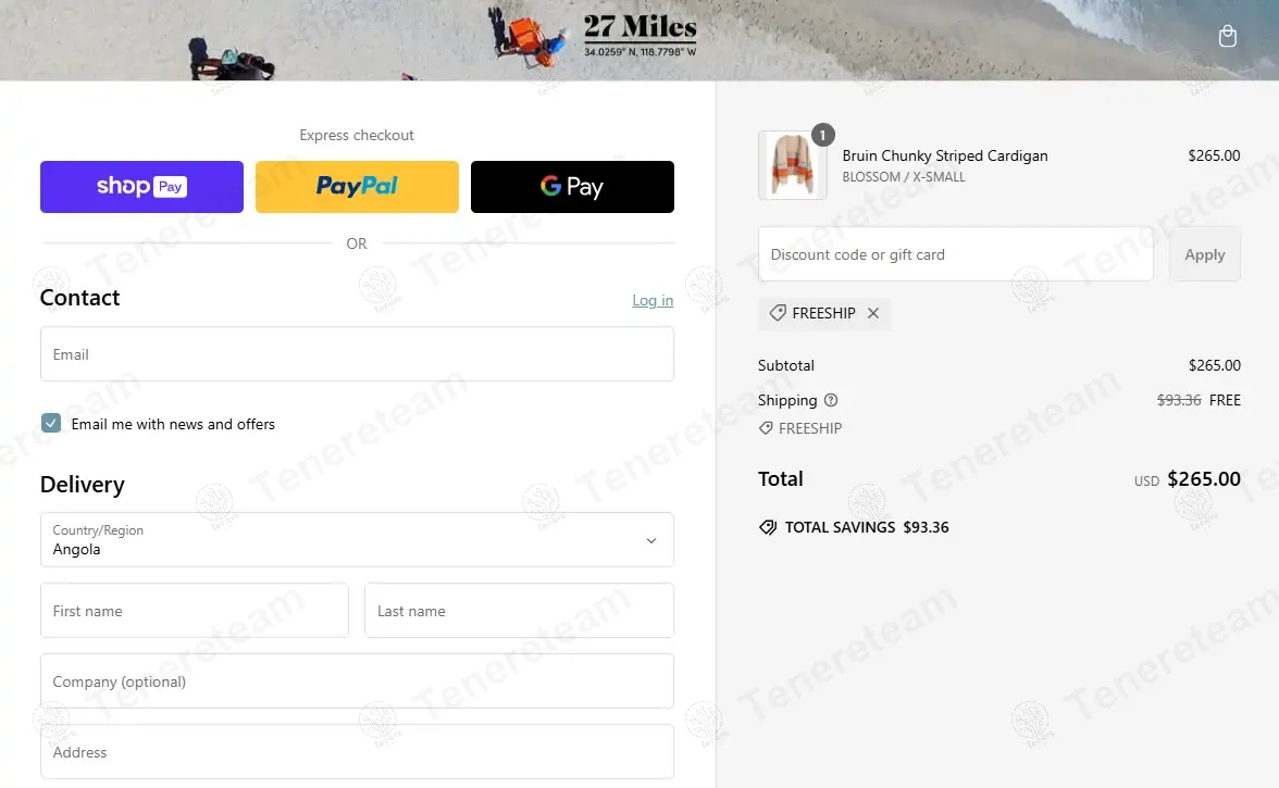 27 Miles Malibu coupon code: Sale off with FREESHIP. Tested and valid as 1 year ago.