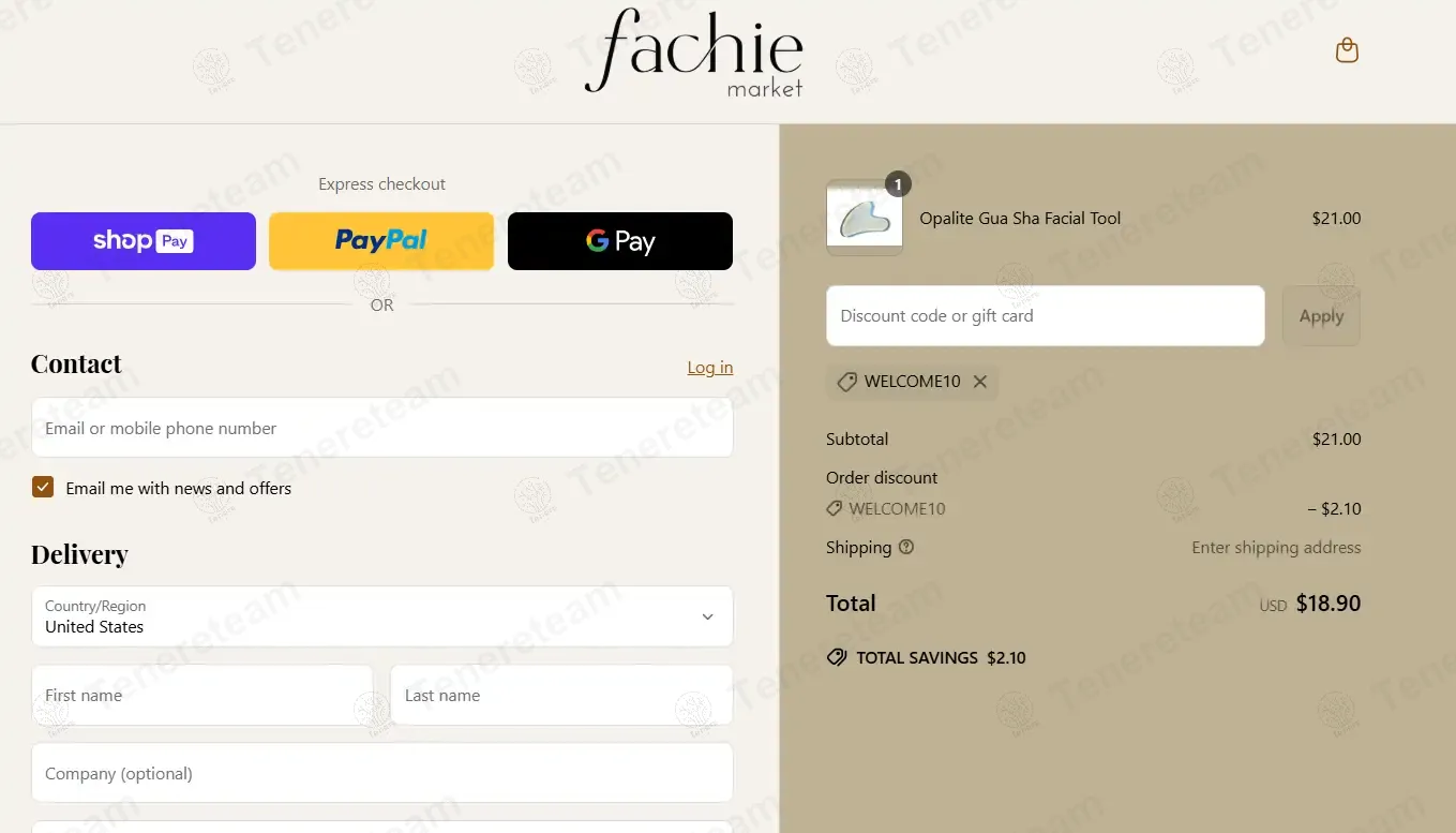 Fachie Market coupon code: 10% off with WELCOME10. Tested and valid as 1 year ago.