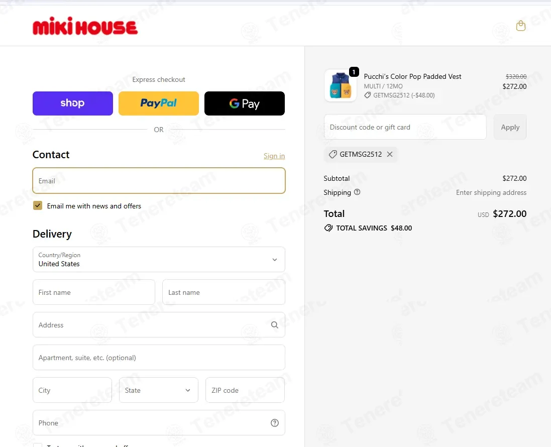 Miki House coupon code: 15% off with GETMSG2510. Tested and valid as 1 week ago.