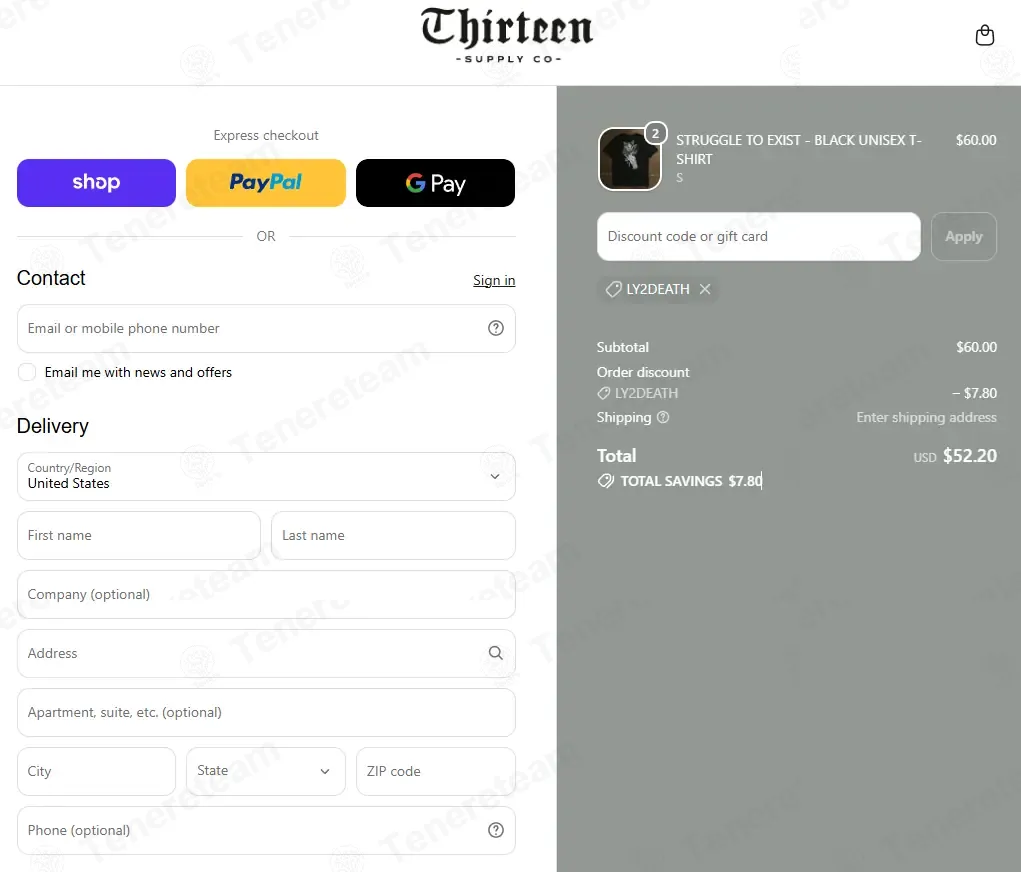 Thirteensupply.co apply coupon code
