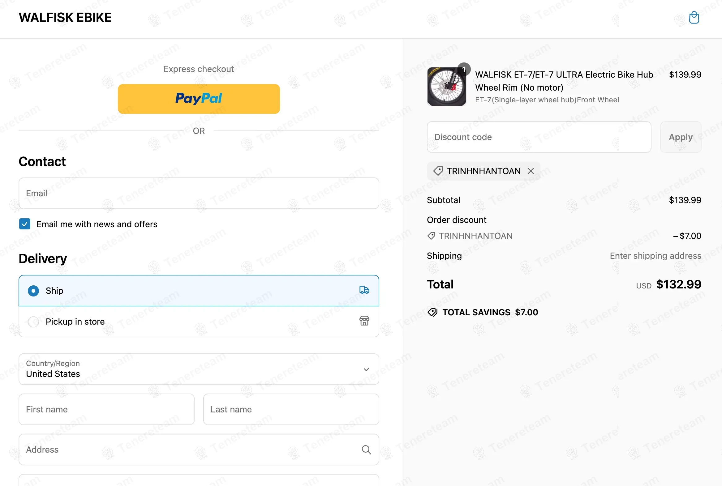 Walfiske Bike coupon code: 5% off with TRINHNHANTOAN. Tested and valid as 1 year ago.