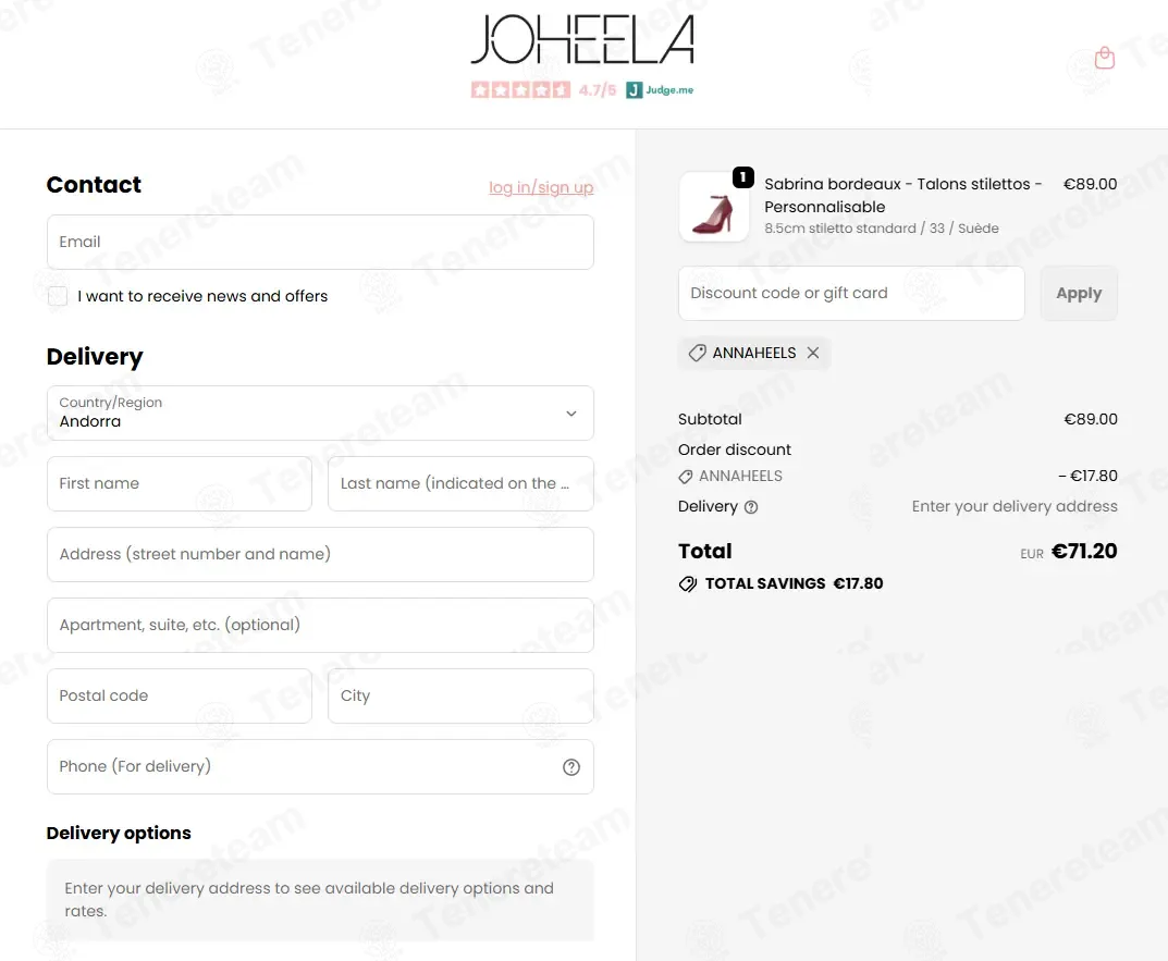 Joheela Shop coupon code: 20% off with ANNAHEELS. Tested and valid as 1 month ago.