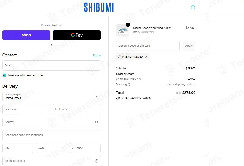 Shibumi Shade coupon code: $20 off with FRIEND-pt3gnw. Tested and valid as 2 days ago.