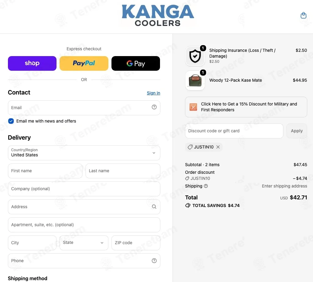 Kanga Coolers coupon code: 10% off with JUSTIN10. Tested and valid as 1 month ago.