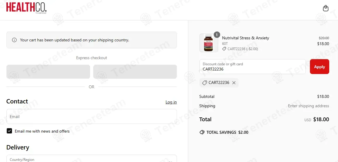Health Co apply coupon code