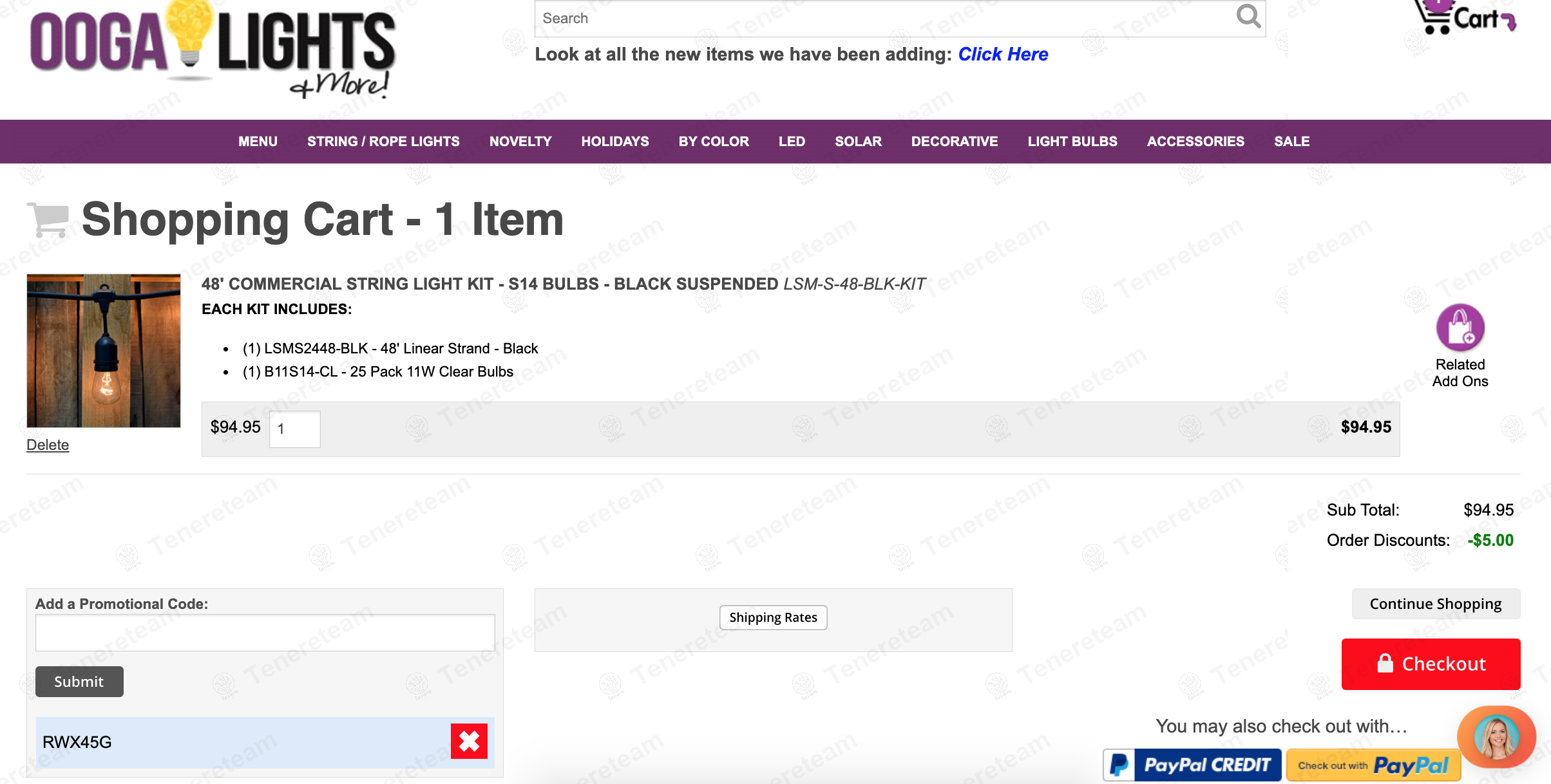 Ooga Lights coupon code: $5 off with RWX45G. Tested and valid as 1 year ago.
