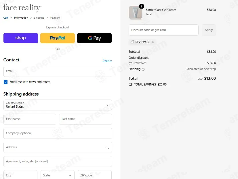 Face Reality Skincare coupon code: $25 off with REVIEW25. Tested and valid as 3 months ago.
