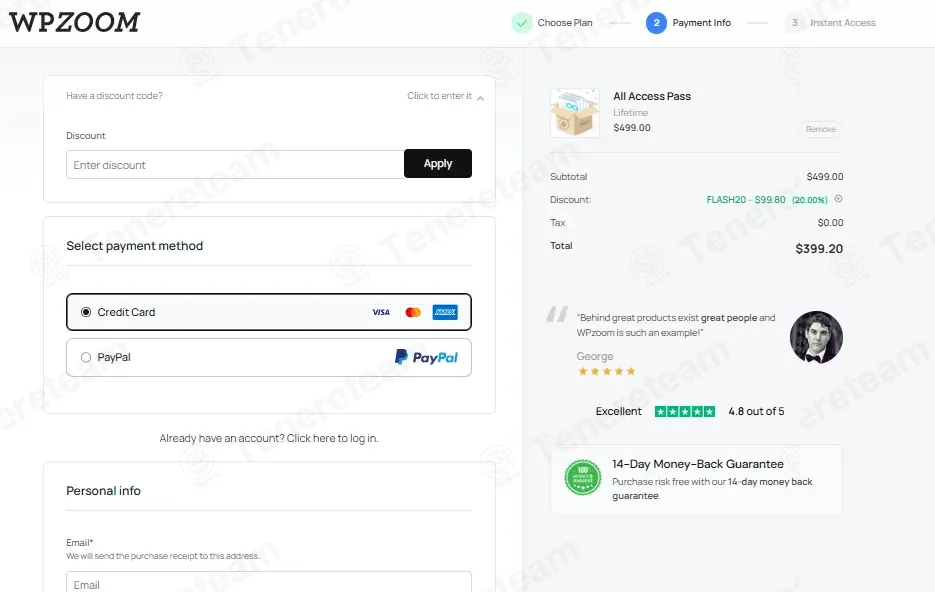 WPzoom coupon code: 20% off with FLASH20. Tested and valid as 5 days ago.