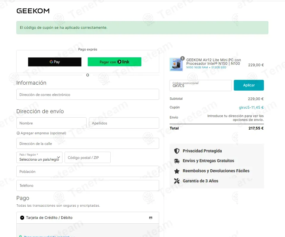 GEEKOM ES coupon code: 5% off with GKVC5. Tested and valid as 9 months ago.