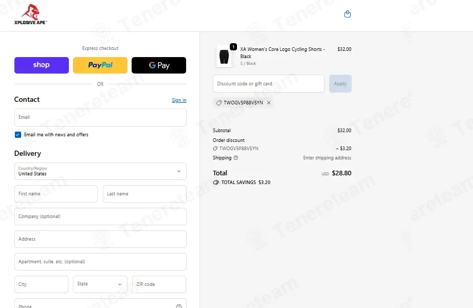 Xplosive Ape coupon code: 10% off with TWOGV5P88V5YN. Tested and valid as 3 weeks ago.