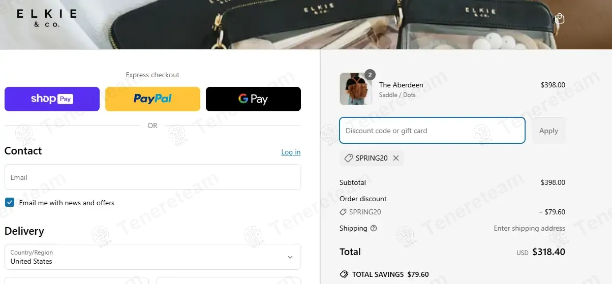 Elkie and Co coupon code: 20% off with SPRING20. Tested and valid as 1 year ago.