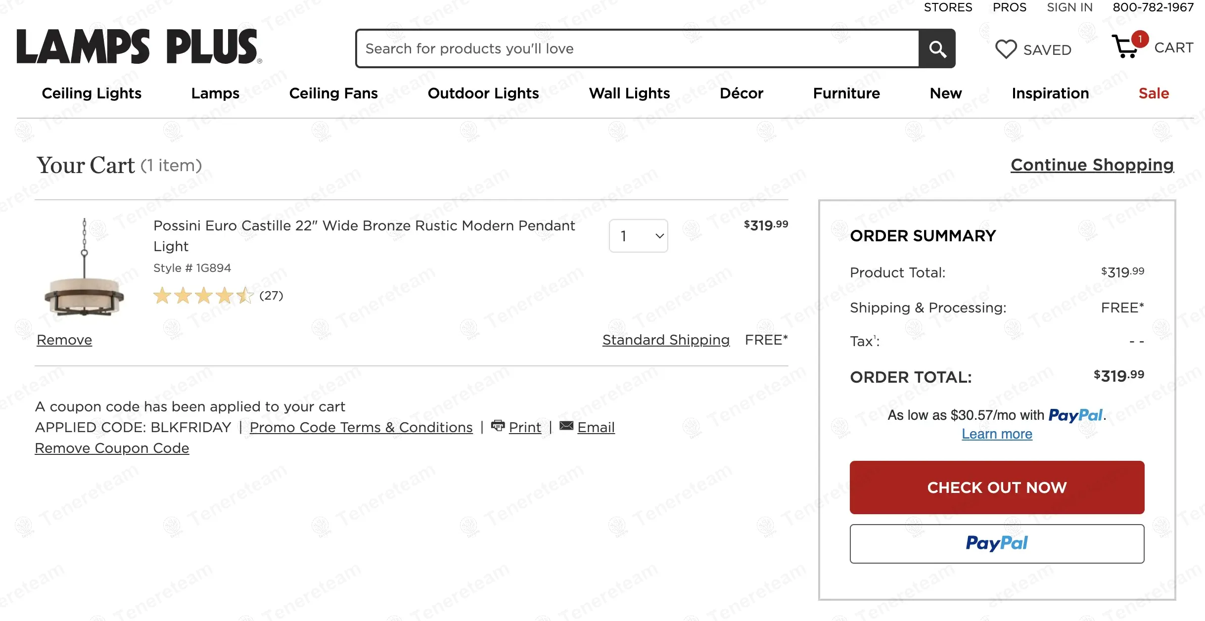 Lamps Plus apply coupon code