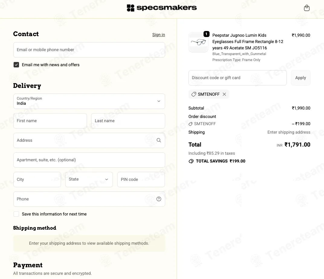 Specsmakers apply coupon code