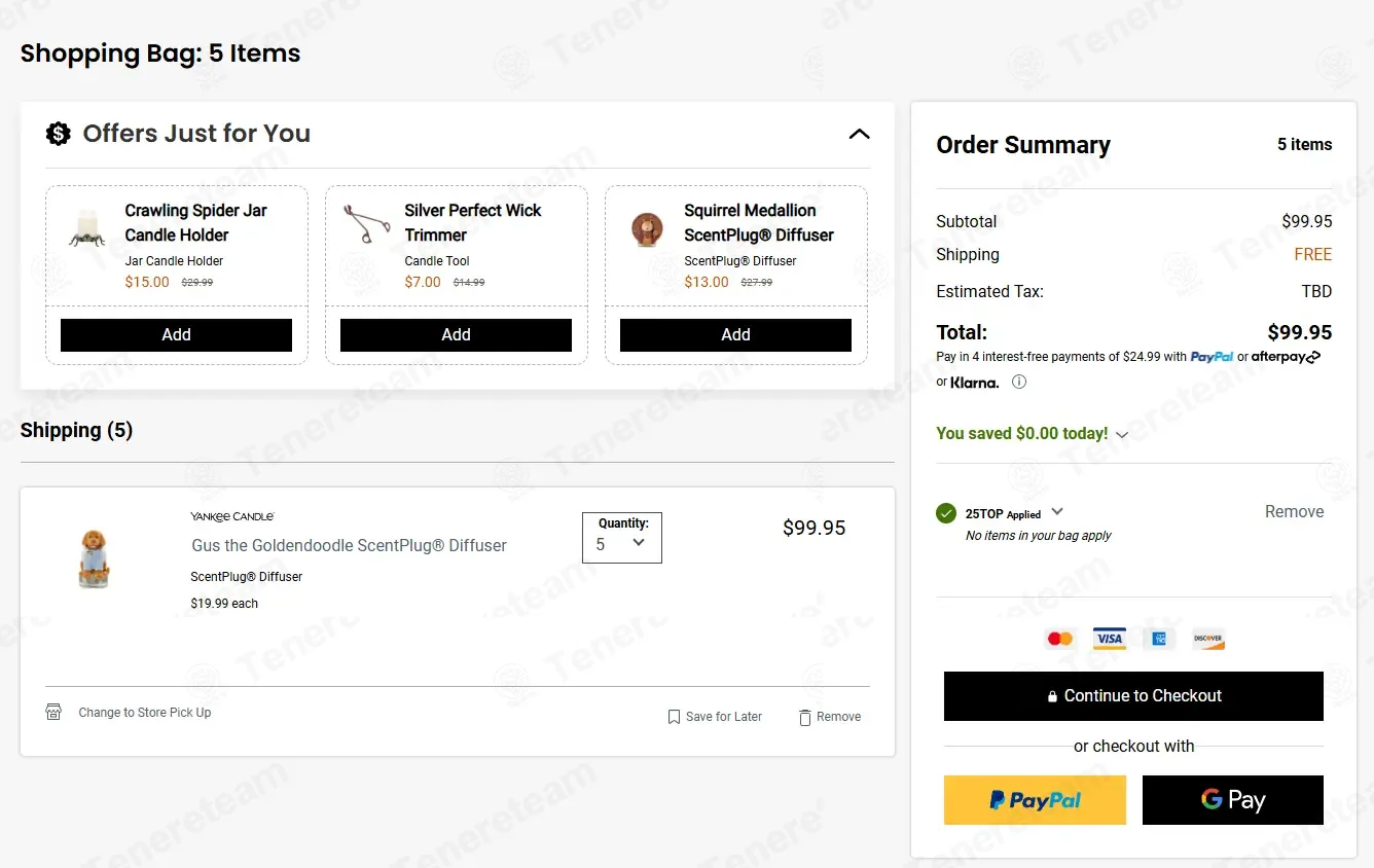 Yankee Candle coupon code: 25% off with 25TOP. Tested and valid as 2 weeks ago.