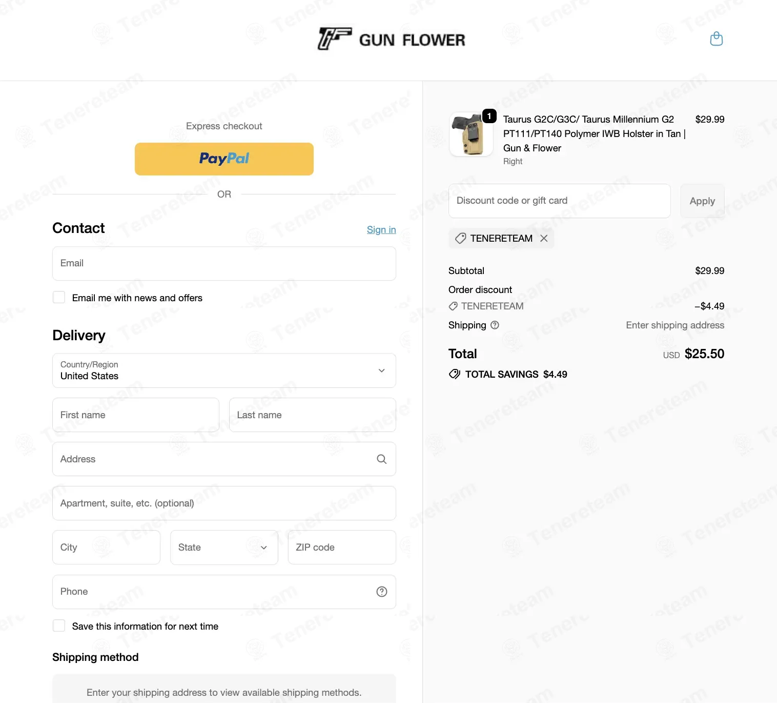 Polymer Holster coupon code: 15% off with TENERETEAM. Tested and valid as 1 week ago.
