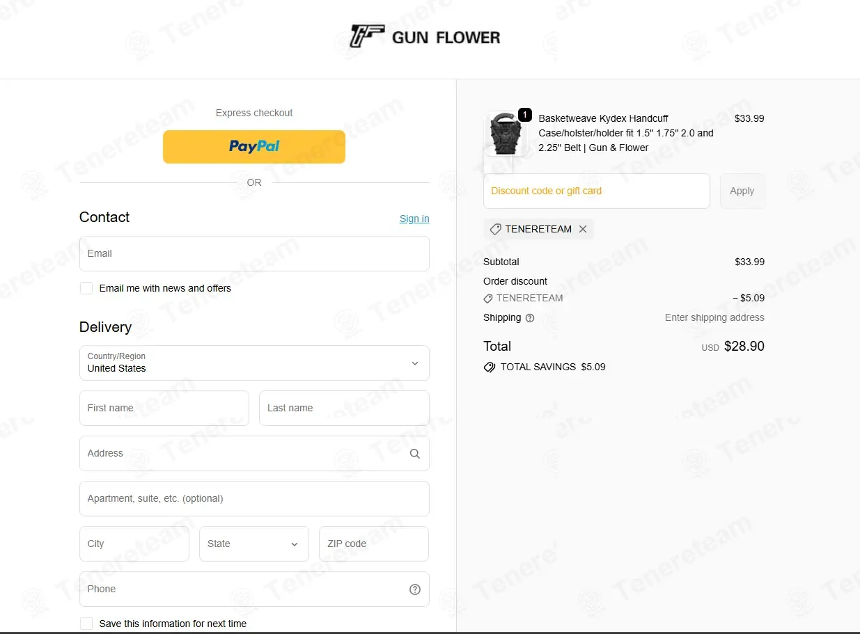 Polymer Holster coupon code: 15% off with TENERETEAM. Tested and valid as 1 week ago.