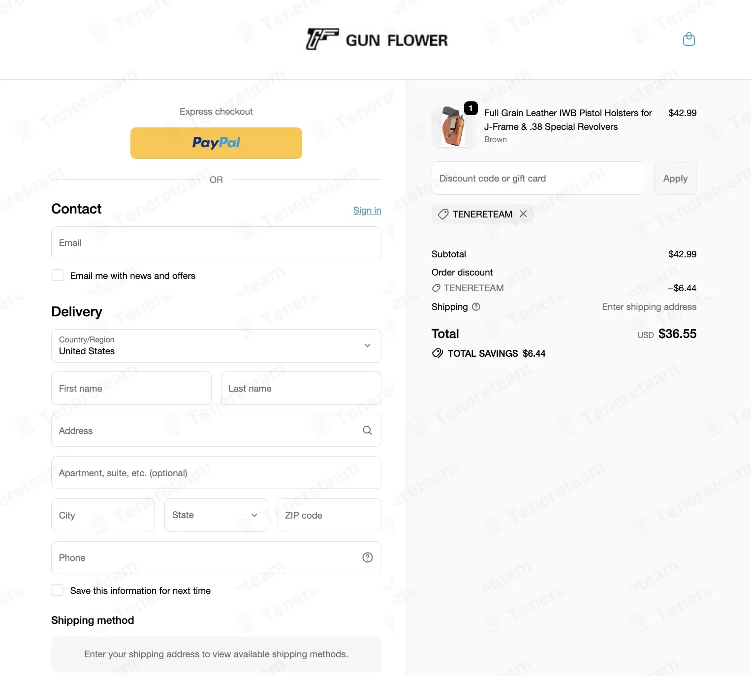 Polymer Holster coupon code: 15% off with TENERETEAM. Tested and valid as 1 week ago.