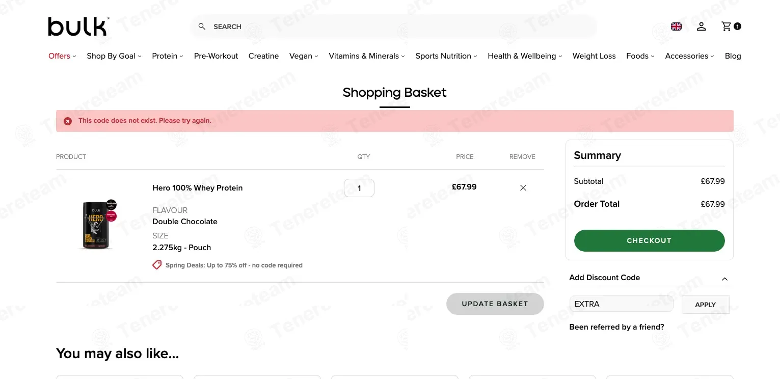 Bulk Powders coupon code: 5% off with EXTRA. Tested and valid as 1 month ago.