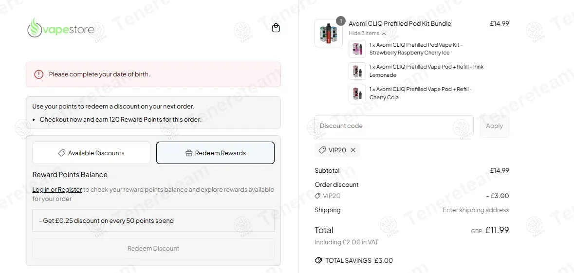 Vapestore UK coupon code: 20% off with VIP20. Tested and valid as 1 year ago.