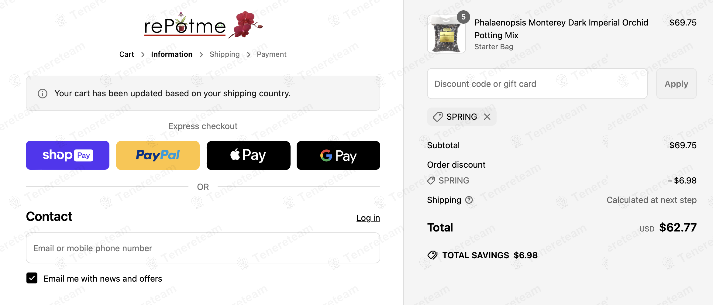 Repotme coupon code: 10% off with SPRING. Tested and valid as 1 year ago.