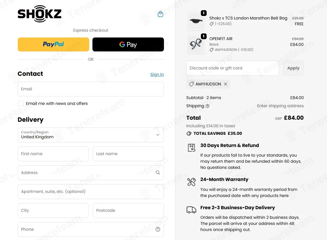Shokz UK coupon code: £10 off with AMYHUDSON. Tested and valid as 2 months ago.