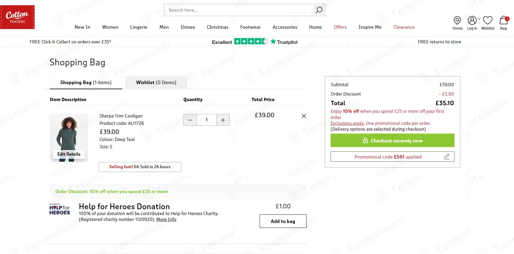 Cotton Traders coupon code: 10% off with ES61. Tested and valid as 9 months ago.