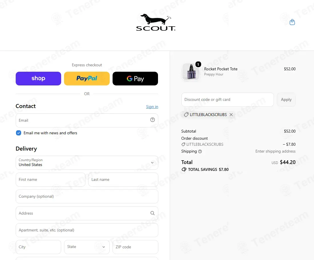 Scout Bags coupon code: 15% off with LITTLEBLACKSCRUBS. Tested and valid as 2 days ago.