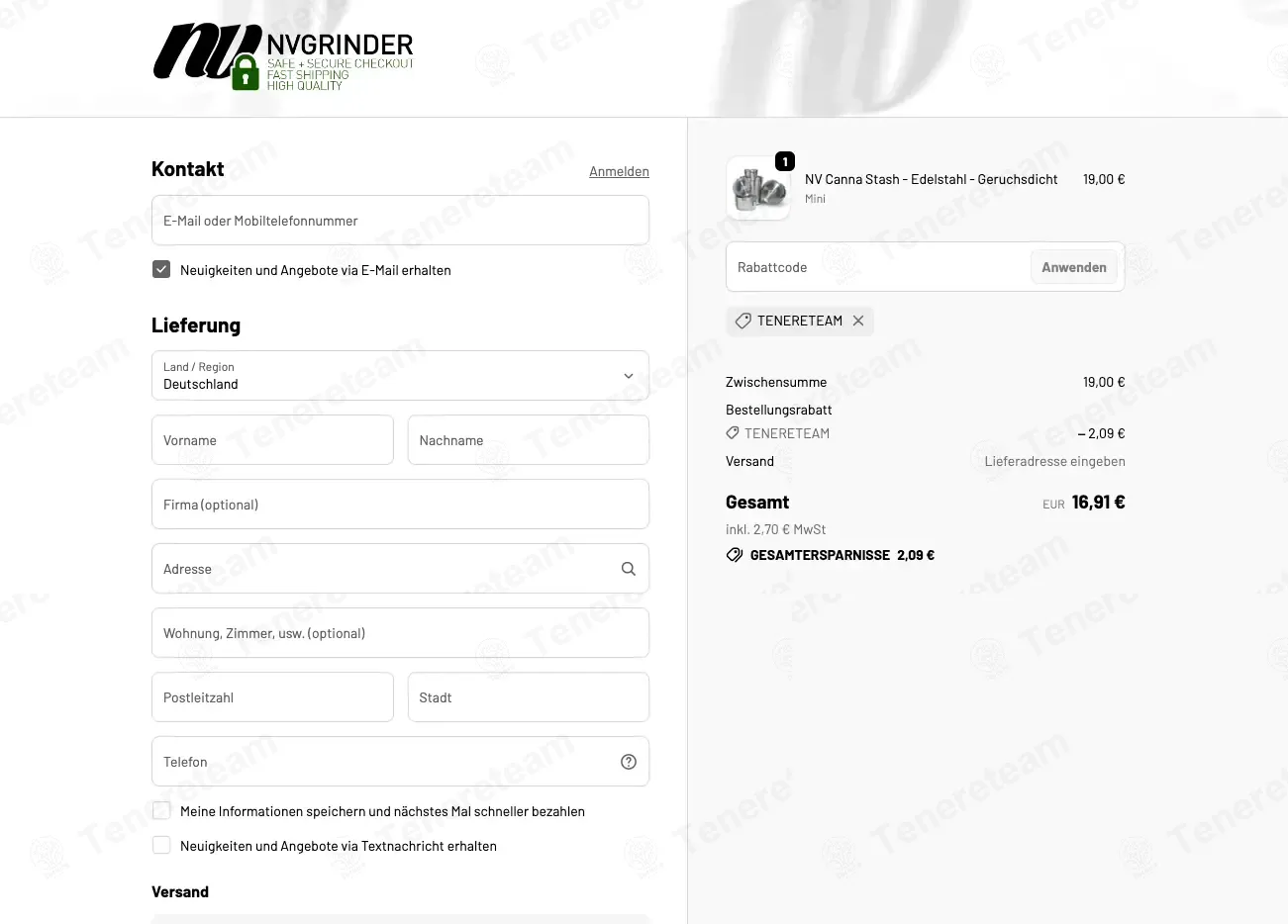 Nvgrinder coupon code: 11% off with TENERETEAM. Tested and valid as 1 month ago.
