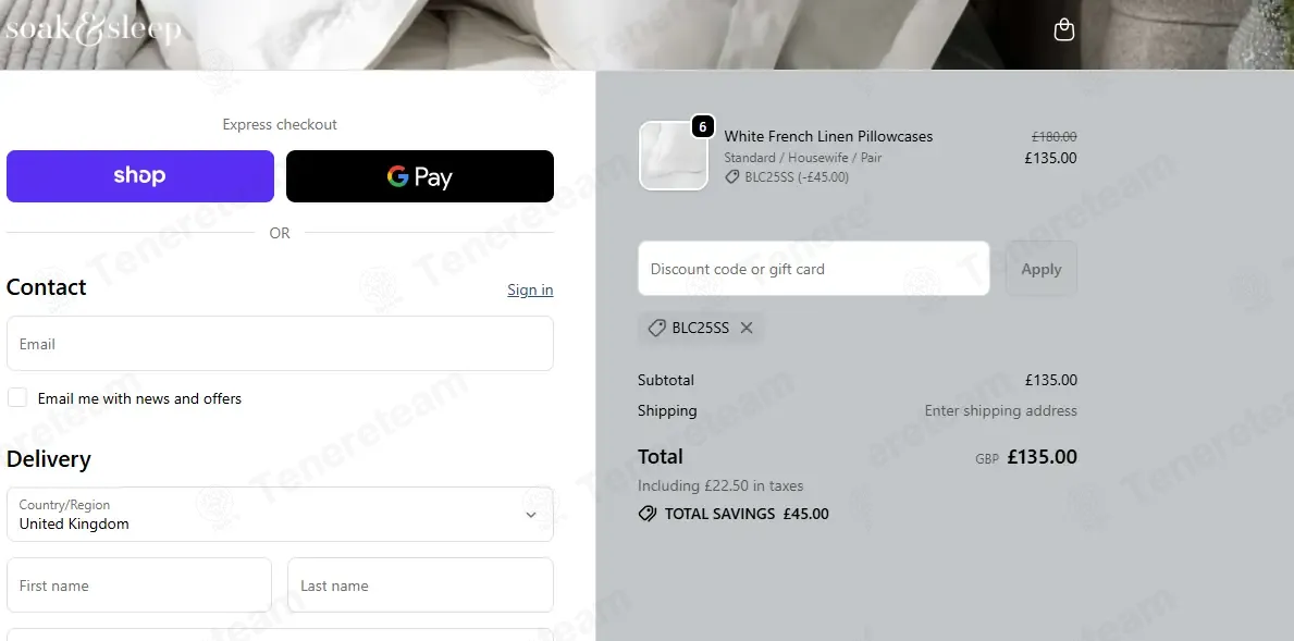 Soakandsleep.com coupon code: 25% off with BLC25SS. Tested and valid as 8 months ago.
