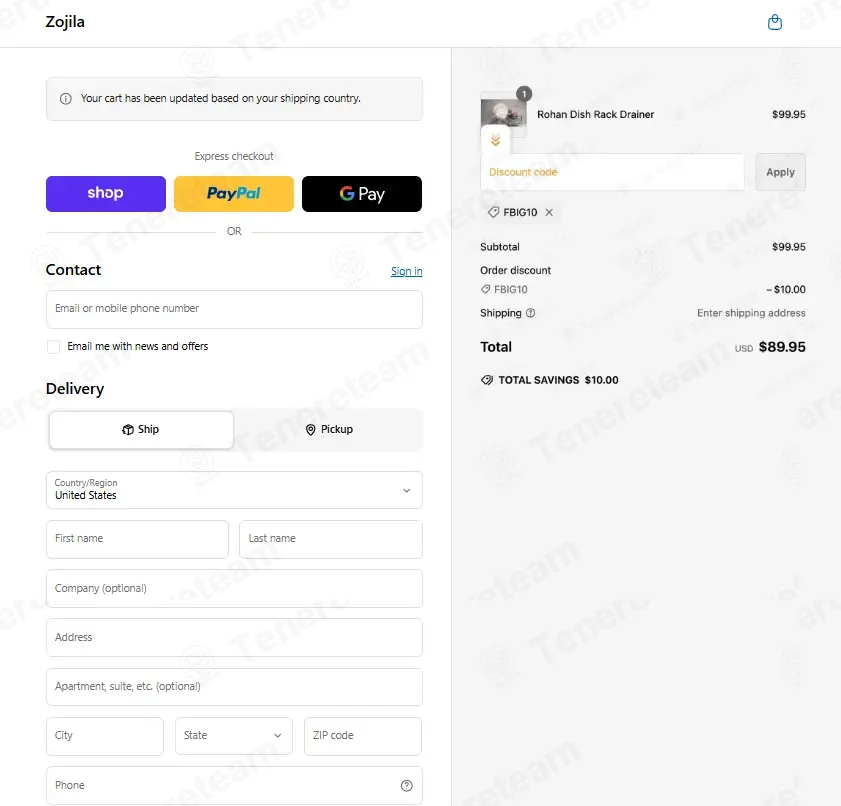 Zojila coupon code: 10% off with FBIG10. Tested and valid as 4 months ago.