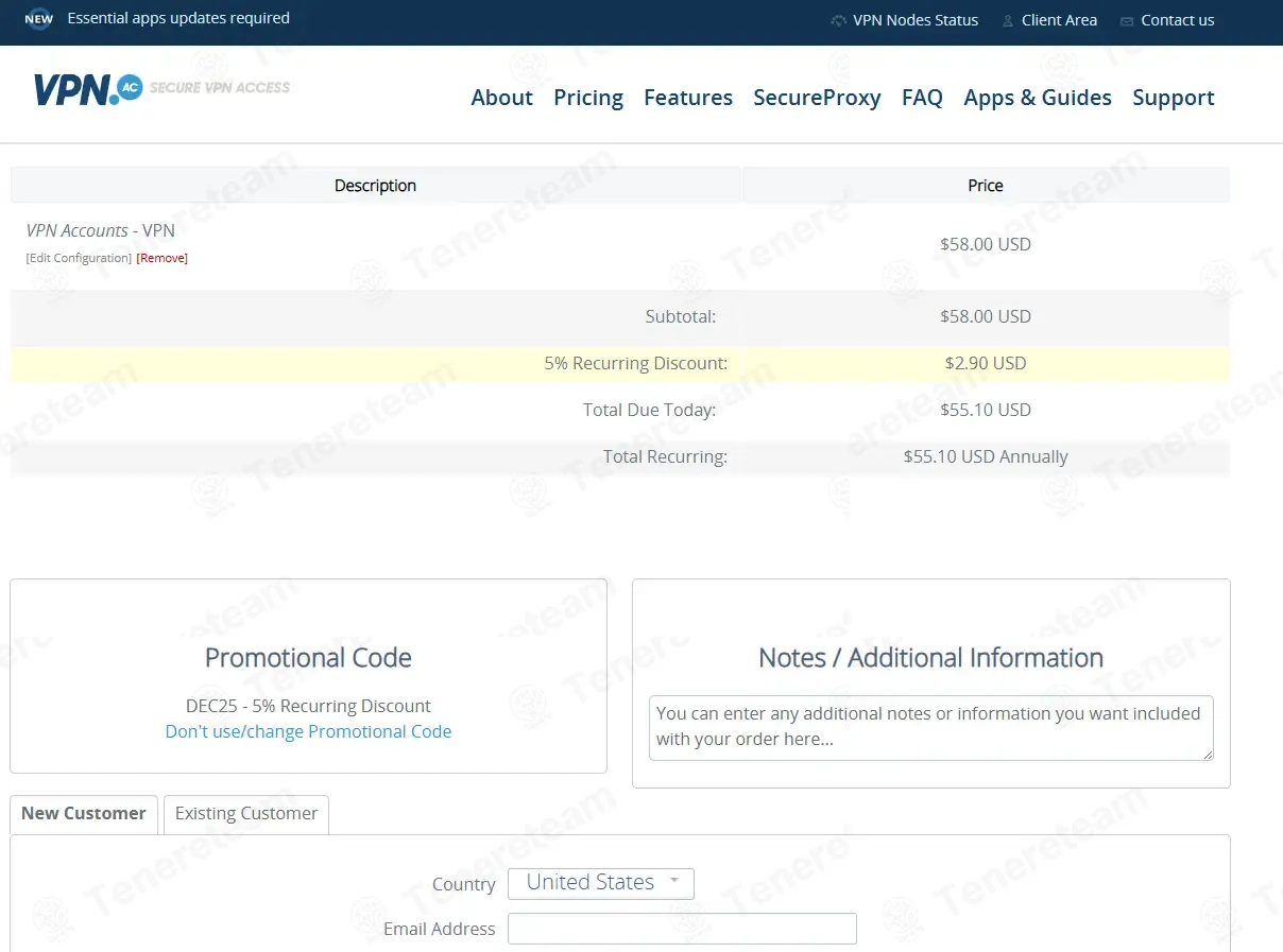 VPN.AC coupon code: 5% off with DEC25. Tested and valid as 2 weeks ago.
