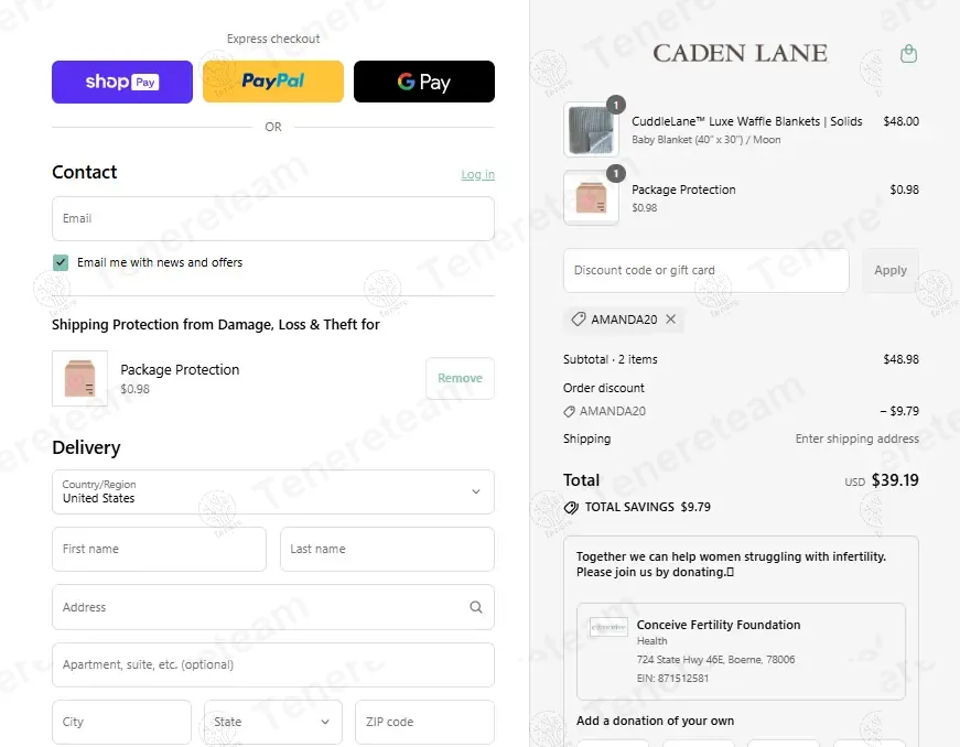 Caden Lane apply coupon code
