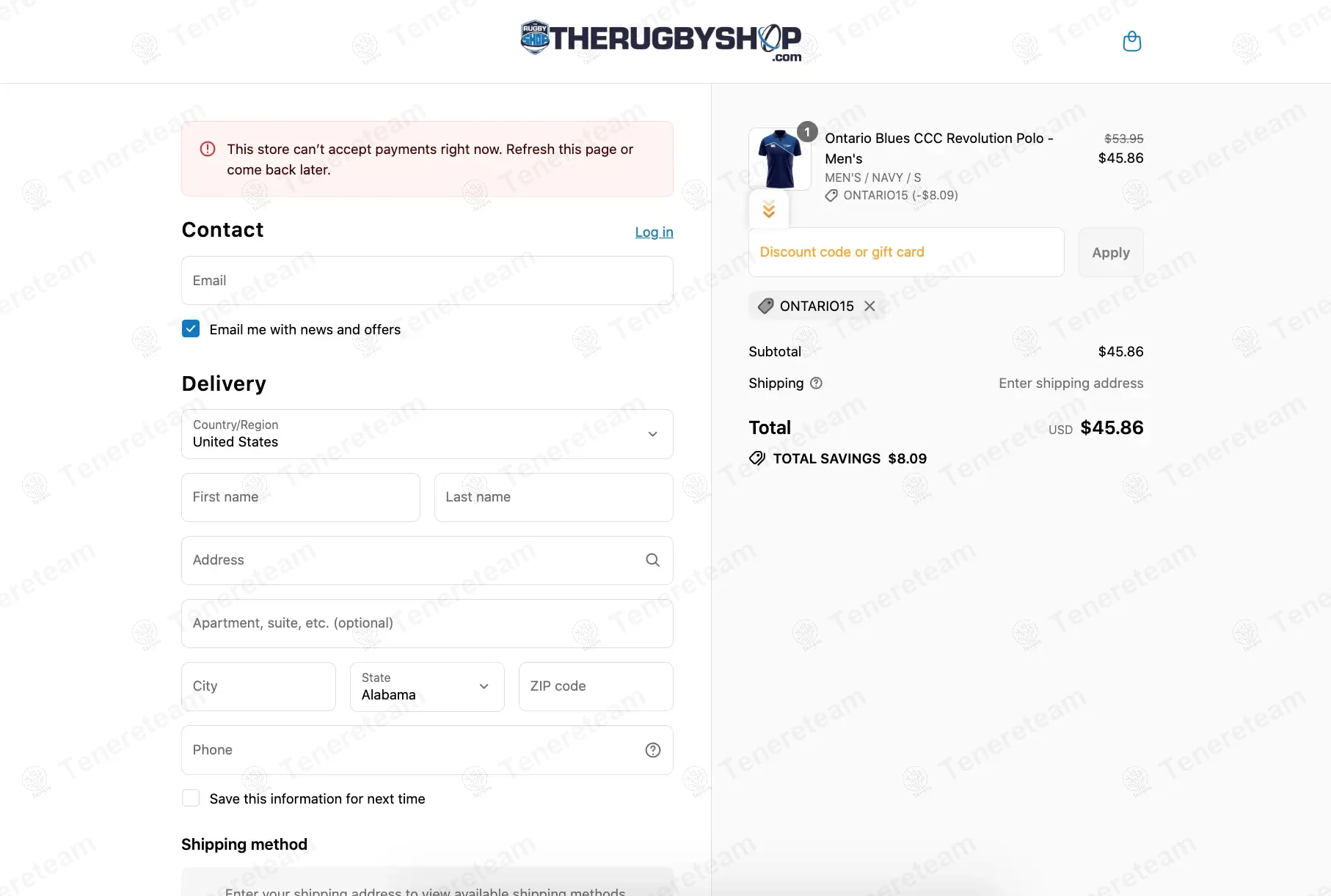 The Rugby Shop coupon code: 15% off with ONTARIO15. Tested and valid as 8 months ago.